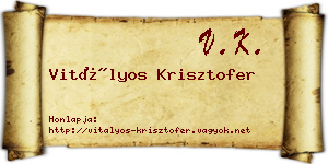 Vitályos Krisztofer névjegykártya