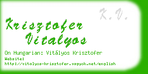 krisztofer vitalyos business card