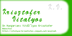 krisztofer vitalyos business card